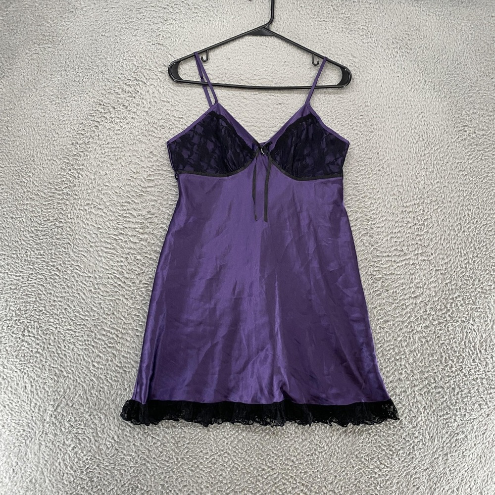 Apt 9 Babydoll Slip Dress Womens Medium Satin Lace Chemise Nightie Romantic